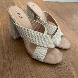 Vici- Niara Woven Square Toe Heeled Sandal